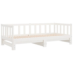Avis vidaXL Lit coulissant sans matelas blanc 2x(90x200) cm