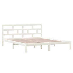 Avis vidaXL Cadre de lit Blanc 135x190 cm Bois massif