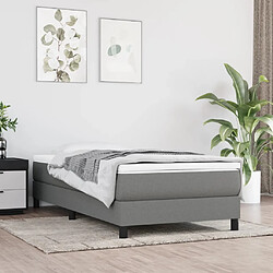vidaXL Cadre de lit sans matelas - Gris foncé 100x200 cm