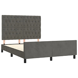 Acheter VIDAXL Cadre de lit avec tête - Gris foncé 140x190 cm