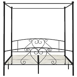 Avis vidaXL Cadre de lit Baldaquin Noir 200x200 cm Métal