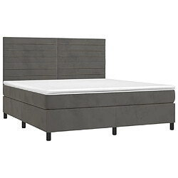 Avis VidaXL Sommier à lattes avec matelas 160x200 - Velours Gris foncé