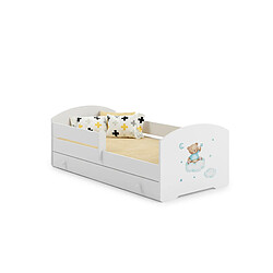 HT MEUBLES Lit enfant LOU - Avec tiroir et matelas 160x80 cm