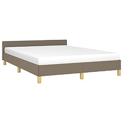 Avis vidaXL Cadre de lit sans matelas taupe 140x190 cm tissu