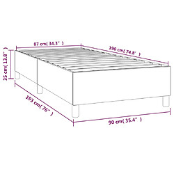 VIDAXL Cadre de lit tissu Marron foncé 90x190 cm pas cher