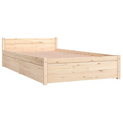 Acheter vidaXL Cadre de lit avec tiroirs 90x190 cm bois de pin