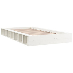 Avis vidaXL Cadre de lit bois massif - Blanc - 135x190 cm
