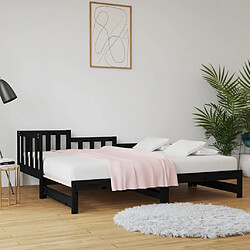 vidaXL Lit de jour Noir 2x(90x190) cm