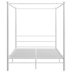 Acheter vidaXL Cadre de lit à baldaquin sans matelas blanc 160x200 cm métal