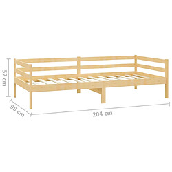 vidaXL Lit de jour 90x200 - Pin massif pas cher