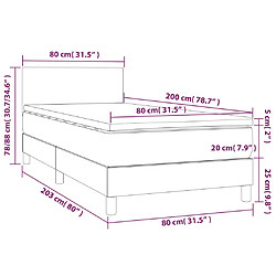 VidaXL Sommier à lattes avec matelas Bleu 80x200 cm Tissu pas cher