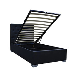 Acheter Habitat Et Jardin Lit simple avec coffre [ ]Tino[ ] - 90 × 190 cm - Noir