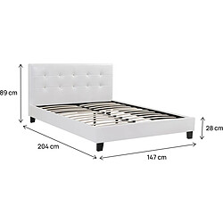 Avis Habitat Et Jardin Lit double en pvc Julia - 140 x 190 cm - Blanc