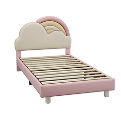 LBF Lit d'enfant rembourré Forme Nuage - Rose 90x200 cm pas cher