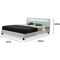 Avis Habitat Et Jardin Lit LED Maria - 160 x 200 cm - Blanc