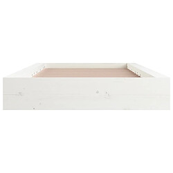 Acheter vidaXL Cadre de lit bois massif - Blanc - 135x190 cm