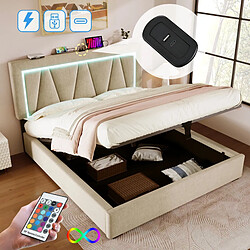 KOMHTOM Lit double USB Type C - 140x200 cm