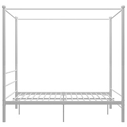 Avis vidaXL Cadre de lit à baldaquin sans matelas blanc 160x200 cm métal