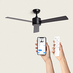 Ledkia Ventilateur de Plafond Silencieux Fleves 132 cm Noir