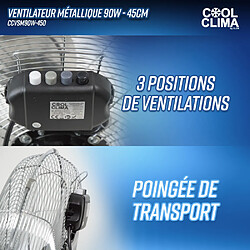 Avis Cool Clima Ventilateur métallique 45CM - Noir