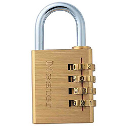 Master Lock 604EURD Cadenas à Combinaison à 4 Chiffres en Aluminium et Finition Laiton, Doré, 8,1 x 4 x 1,8 cm