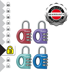 Master Lock 633EURD Cadenas à Combinaison avec Corp en Zinc, Couleur Aléatoire, 5,6 x 3,2 x 1,1 cm