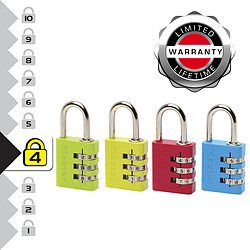 Master Lock 7630EURDCOL Cadenas à Combinaison Programmable en Aluminium, Couleur Aléatoire, 3 x 6,5 x 1,3 cm