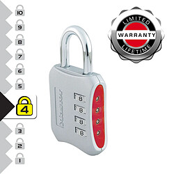 Master Lock 653EURD Cadenas à Combinaison avec Corp en Zinc, Couleur Aléatoire, 8,6 x 5 x 1,5 cm