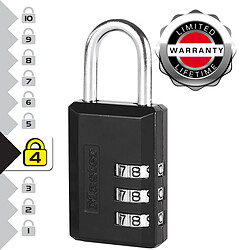 Master Lock 647EURD Cadenas à Combinaison avec Corp en Zinc, Noir, 7,4 x 3 x 1,2 cm