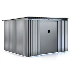 Habitat Et Jardin Abri de jardin métal toit plat Texas - 6,29 m² - Gris