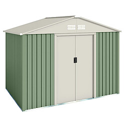 Wasabi Abri de Jardin Métal 4,72m2 Gavle – Porte coulissante double - Grilles de ventilation - Cabane extérieur