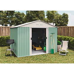 Wasabi Abri de Jardin Métal 7,86m2 Galliv – Porte coulissante double - Grilles de ventilation