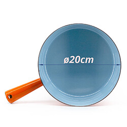 Caquelon à fondue acier émaillé - Orange pas cher