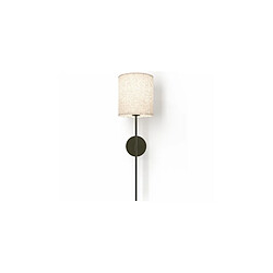 ICONIK INTERIOR Applique Murale - Lampe Noire avec Abat-Jour en Tissu - Dena Noir pas cher