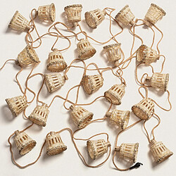 Ledkia Baloo - Naturel Guirlande LED extérieure - Panier en rotin - 14 mètres - Pour balcons et terrasses