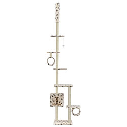 Arbre à chat Helloshop26 - 260 cm - Beige motif pattes