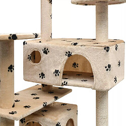 Avis Helloshop26 Arbre à chat avec griffoirs - Beige 125 cm