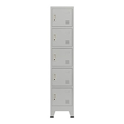 Avis Helloshop26 Casier bureau métallique 5 portes - Gris