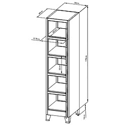 Helloshop26 Casier bureau métallique 5 portes - Gris Casier métallique 5 portes verrouillables - 180 x 38 x 45 cm - Usage scolaire, entreprise