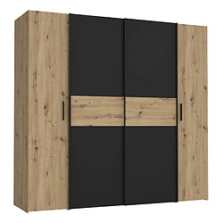 But Armoire Kapaza 2 portes coulissantes - Noir mat