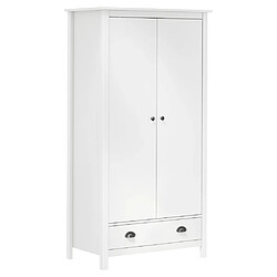 vidaXL Garde-robe à 2 portes Hill Blanc 89x50x170cm Bois de pin solide 