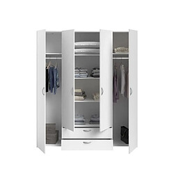 But Armoire 4 portes 2 tiroirs - Blanc pas cher