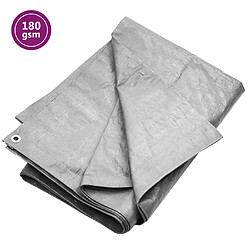 vidaXL Bâche 180 g/m² 6x6 m Gris PEHD