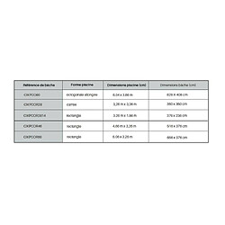 GRE Bâche hiver - 580g/m² - Gris pas cher