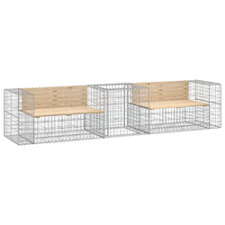 vidaXL Banc de jardin avec gabion