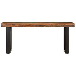 vidaXL Banc 110 cm Bois de récupération - Marron et Noir