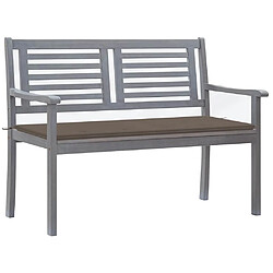 vidaXL Banc de jardin 2 places avec coussin 120 cm Gris Eucalyptus 