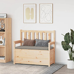 vidaXL Banc avec Rangement en Pin - 112,5 cm