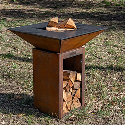 Grill chic Brasero carré - Marron pas cher