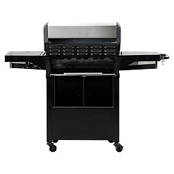 Habitat Et Jardin Barbecue gaz avec couvercle en verre Bingo 5 - 4 brûleurs + 1 latéral + Housse protection - 15.2 kW - Noir